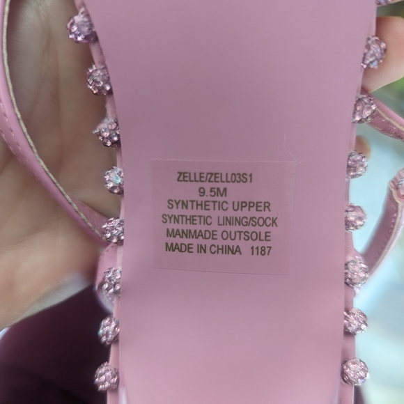 steve madden zelle pink high heels with rhinestones - Picture 2 of 9